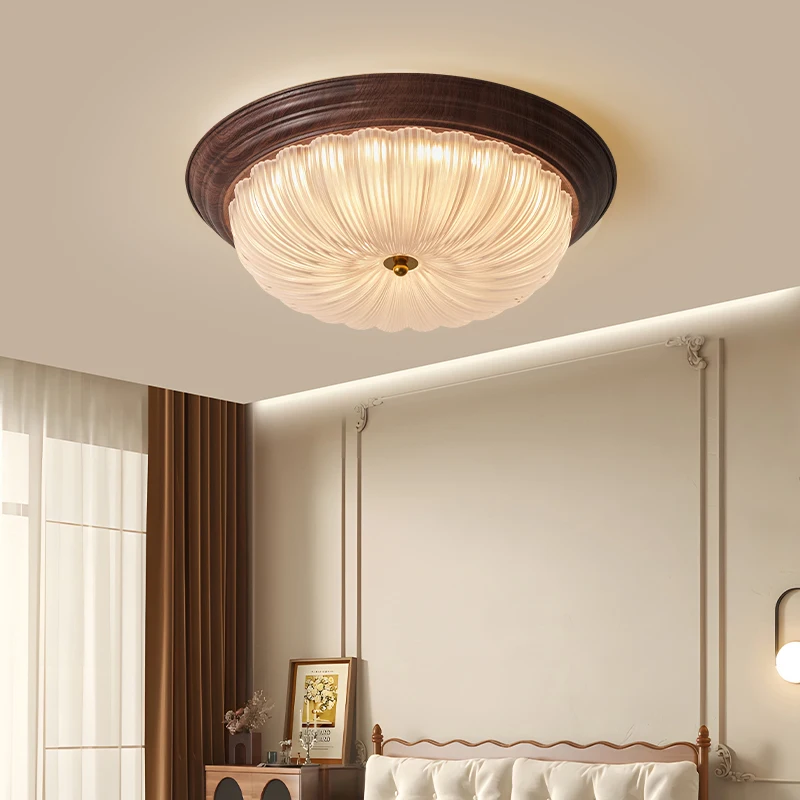 Medieval American Ceiling Lamp Bedroom Study Balcony Aisle Porch Corridor Lamp French Home Retro Round Indoor Lighting Lamps