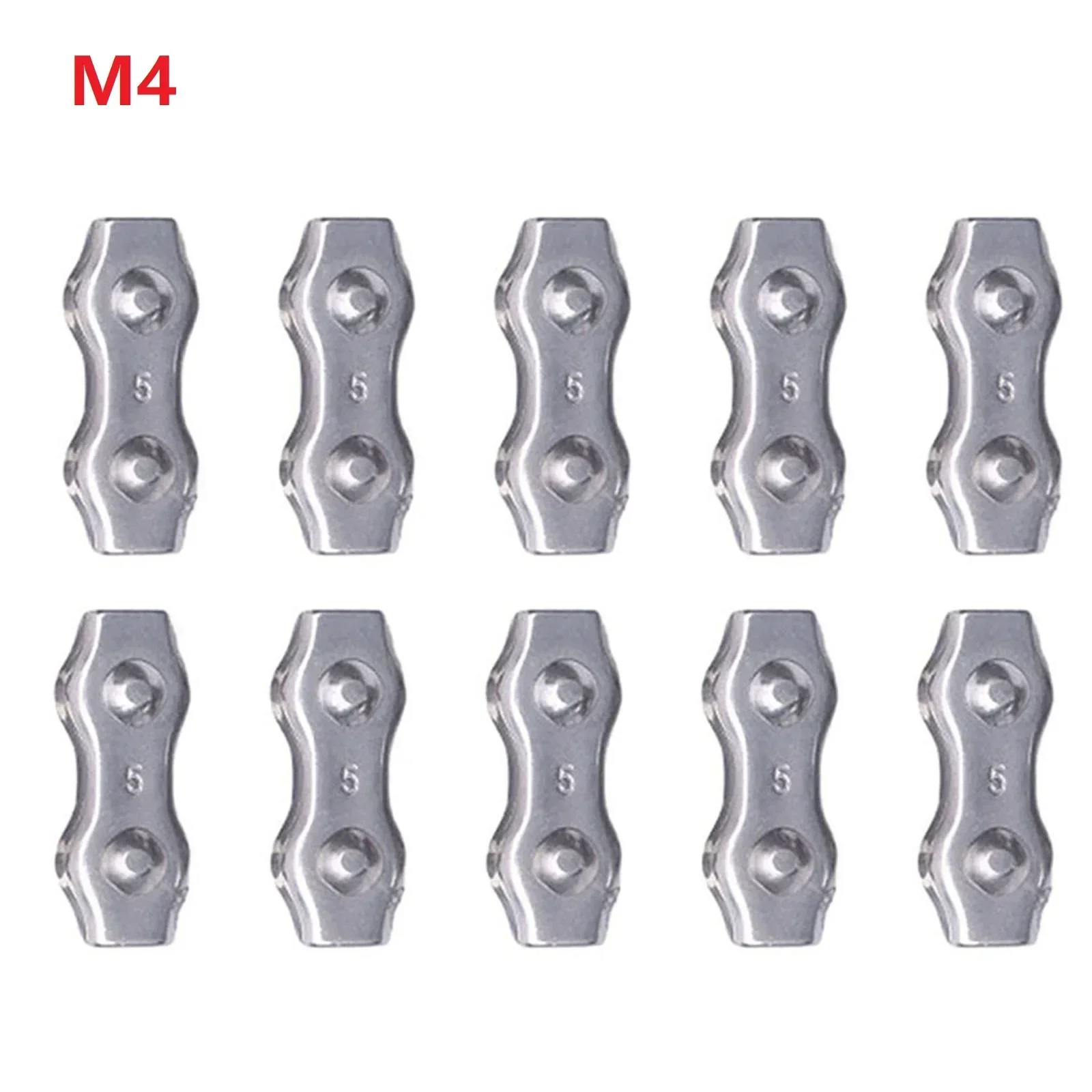 10PCS Wire Rope Clamp Rope Connector Duplex Clamp Stainless Steel For Wire Rope Double Chucks Industrial Material Handling Tools