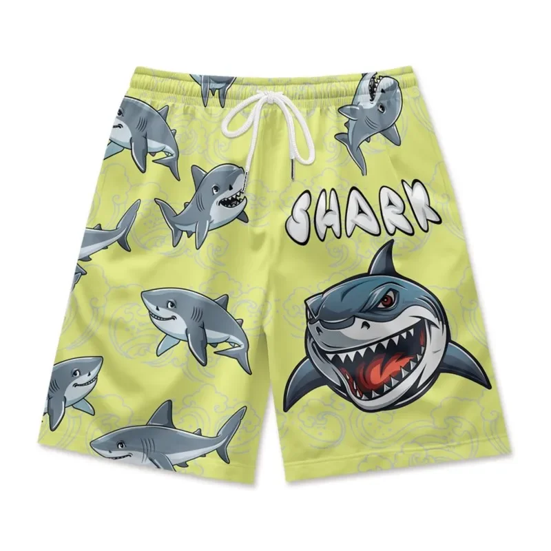 Laughing Shark Print Men\'s Waist Shorts Quick Dry Breathable Polyester Shorts Daily Streetwear Vacation Shorts Clothing Bottoms