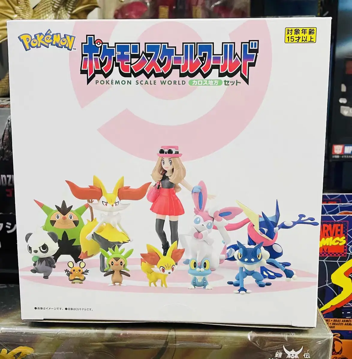 pokemon-bandai-original-scale-world-kalos-region-greninja-froakie-pancham-fennekin-chespin-dedenne-anime-figures-action-figure