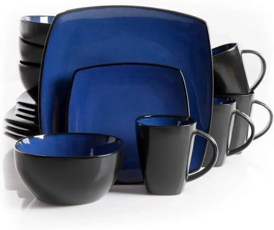 The Boutique Beautiful Soho Lounge 16 Piece Blue Dinnerware Set