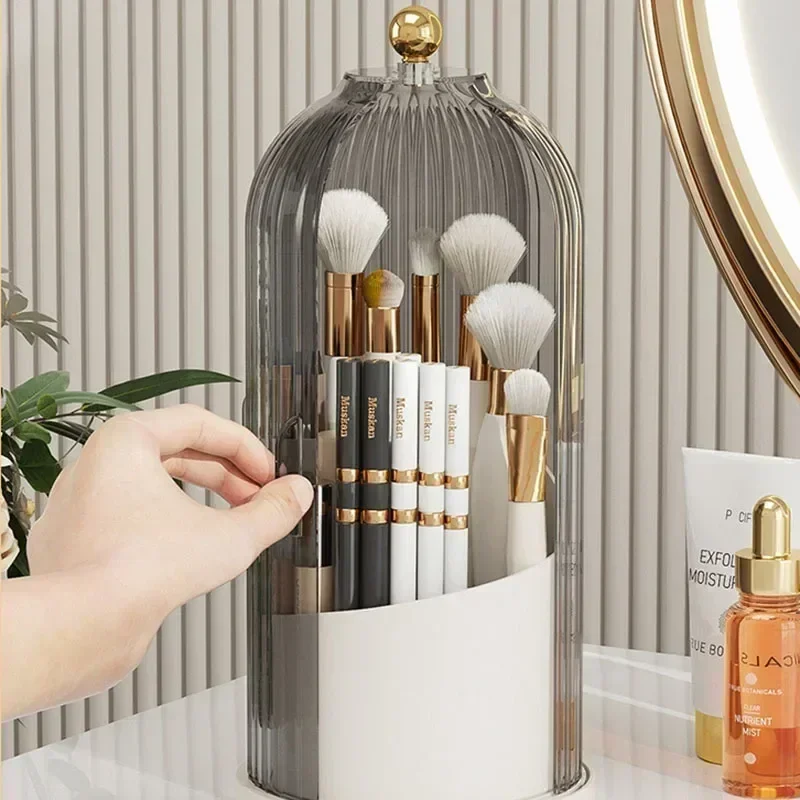 Makeup Brush Holder 360° Rotating Desktop Makeup Organizer Lipstick Eyebrow Pencil Containe
