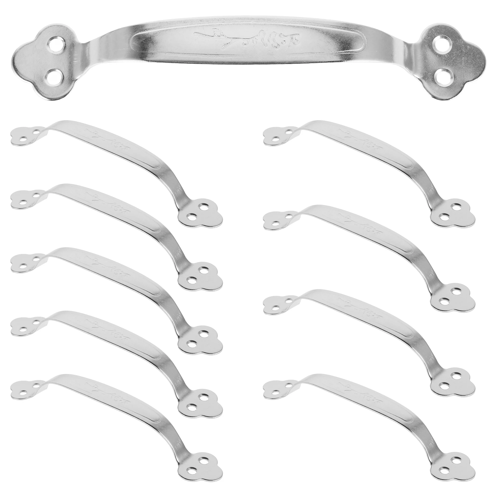 

10 Pcs Stainless Steel Closet Door Handles Thickened Bow Shaped Furniture Pulls Cabinet Hardware Decorative Drawer Knobs