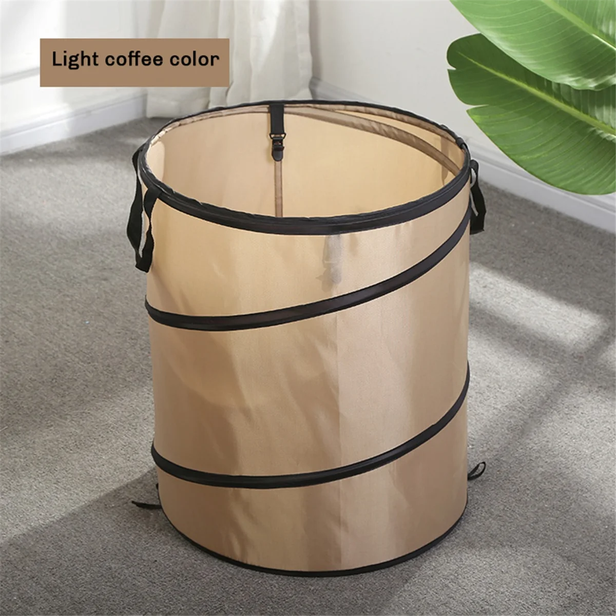 Foldable Dirty Clothes Basket Portable Lawn & Leaf Waste Bag Reusable Camping Garbage Can with Handle for Picnic Hiking