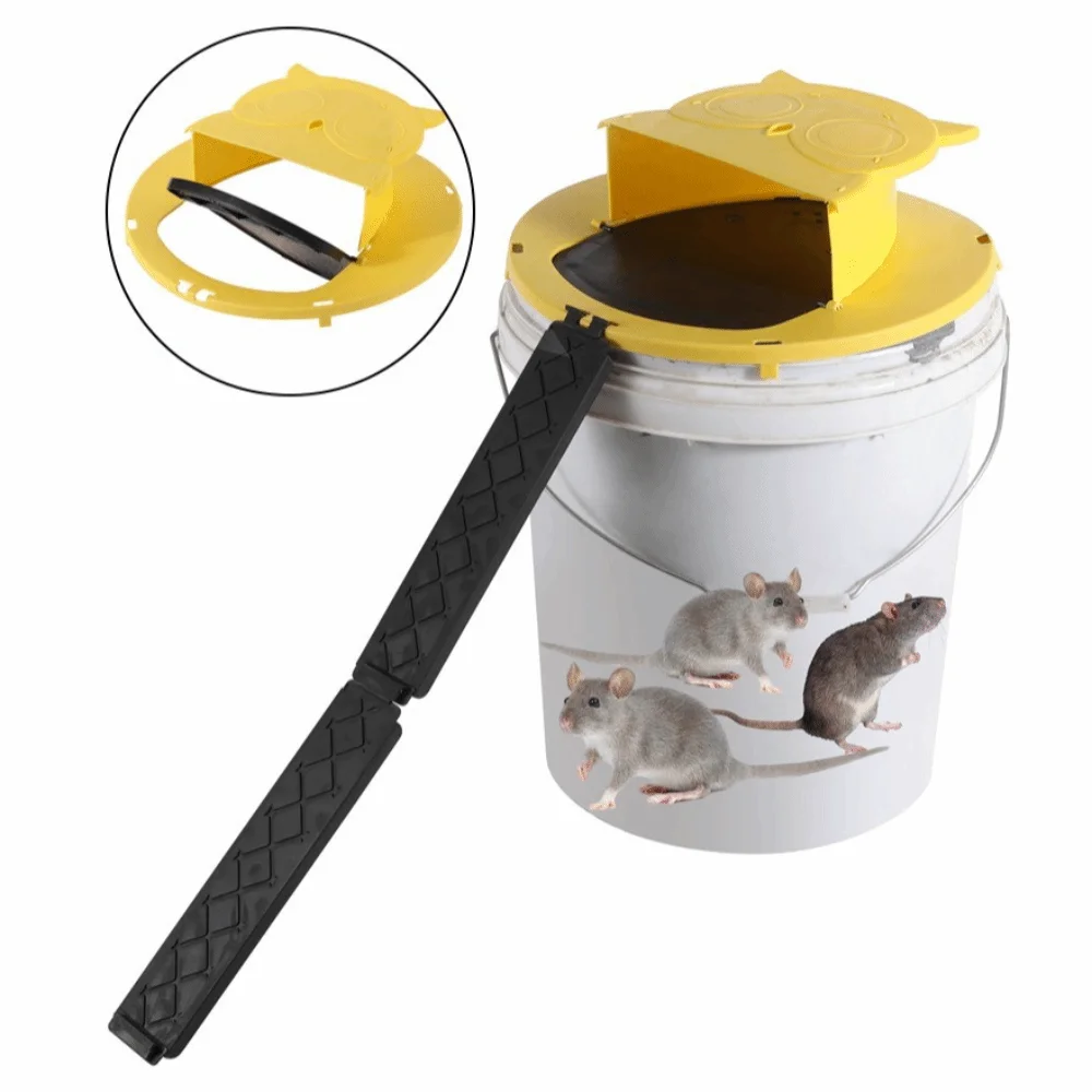 

New PP Material Mouse Trap Bucket Flip-style Yellow Owl Mouse Traps Indoor Auto-Reset Multi-Catch Trap Home Use