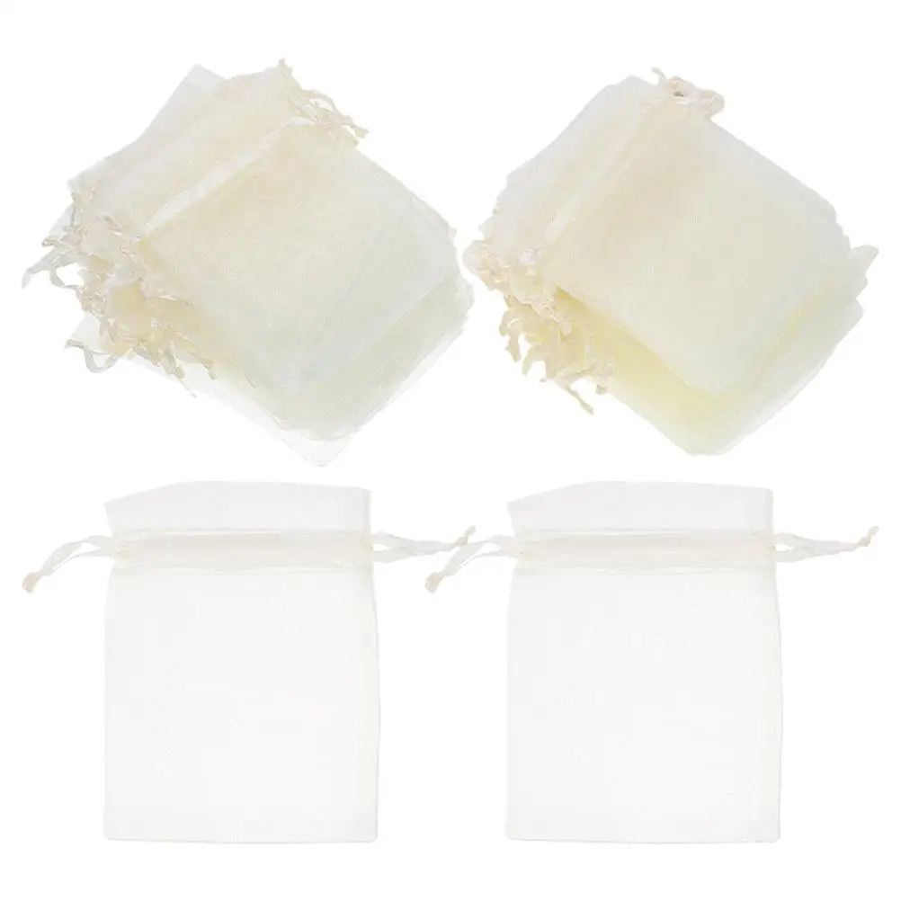

Organza Drawstring Bags Sheer Gift Bags y Cookies Beige Mini Transparent Favor Pouches Wedding Shower Bridal