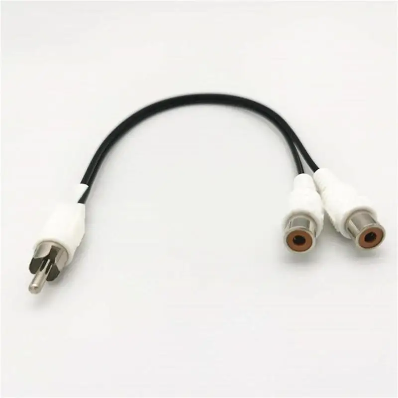 1pcs 0.25mRCA Male Head One-two Audio Cable RCA Male Head To 2RCA Female Seat Audio Adapter Cable