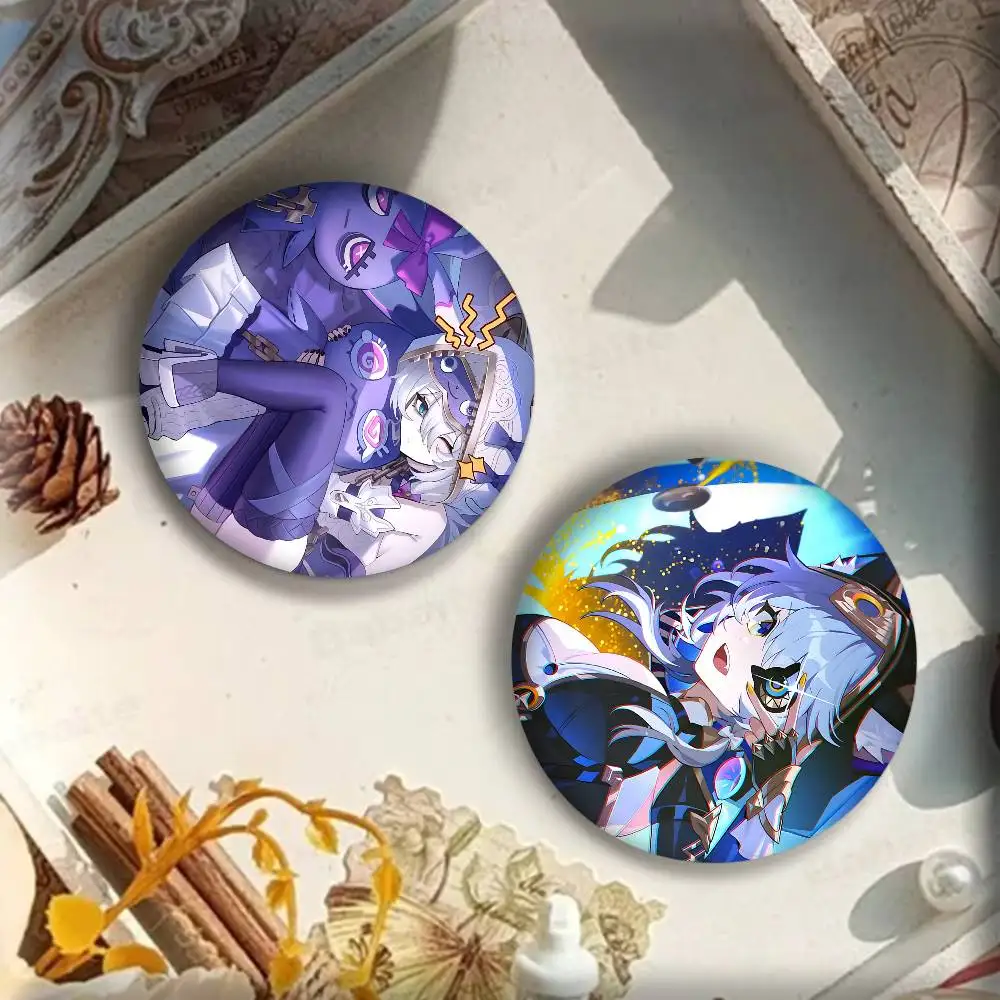 Juego popular Honkai Star Rail Anime cifrado insignias redondo broche de dibujos animados ropa mochila accesorios Lapelnd láser