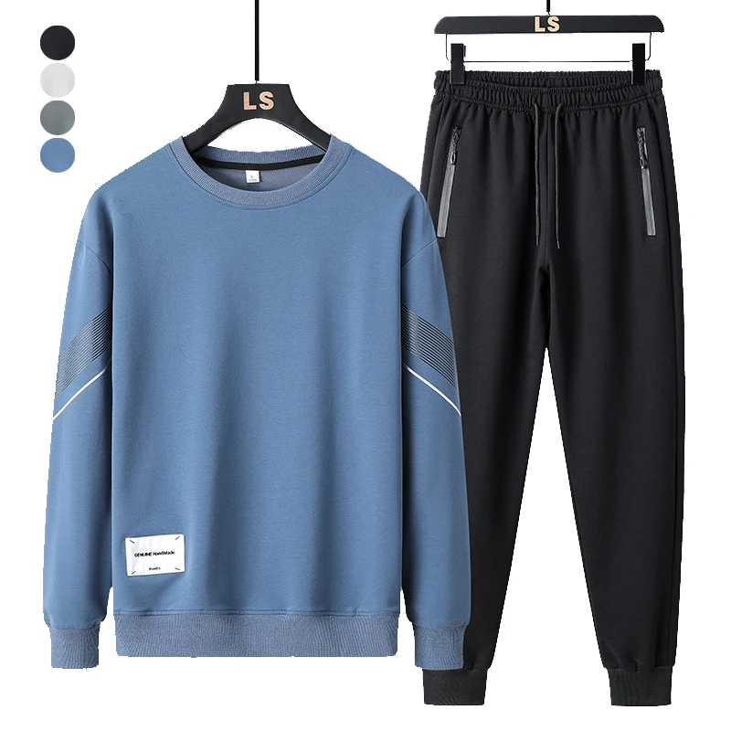 Men Casual Set Spring Autumn Men Sportswear Pull On Men Jersey Elastic Joggers Breathable Fitness Running Men Sports Gym Outfit