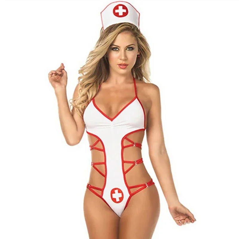 Uniforme d\'infirmière de lingerie sexy pour femmes, costume de cosplay, robe de nuisette, uniforme de sexe de femme de chambre, chaud 7.0