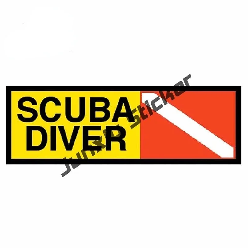 Scuba Diving Stickers Diver Down Shark Sticker Scuba Dive Flag Decals Rescue Diver Certified Diving Weatherproof UV Stickers