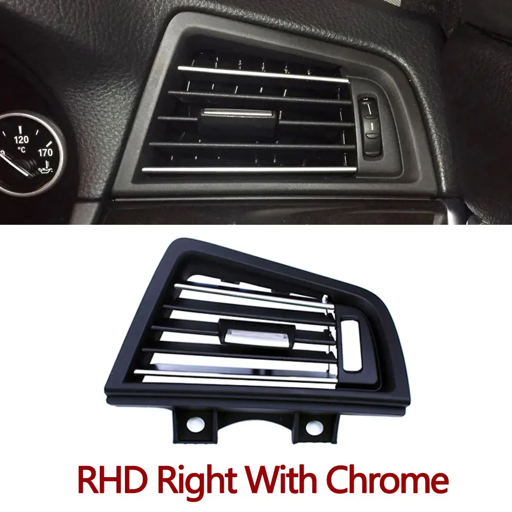 LHD RHD Auto Vorne Hinten Klimaanlage Verchromt AC Vent Grille Outlet Abdeckung Panel Für BMW 5er F10 F11 F18 520i 523i 525i