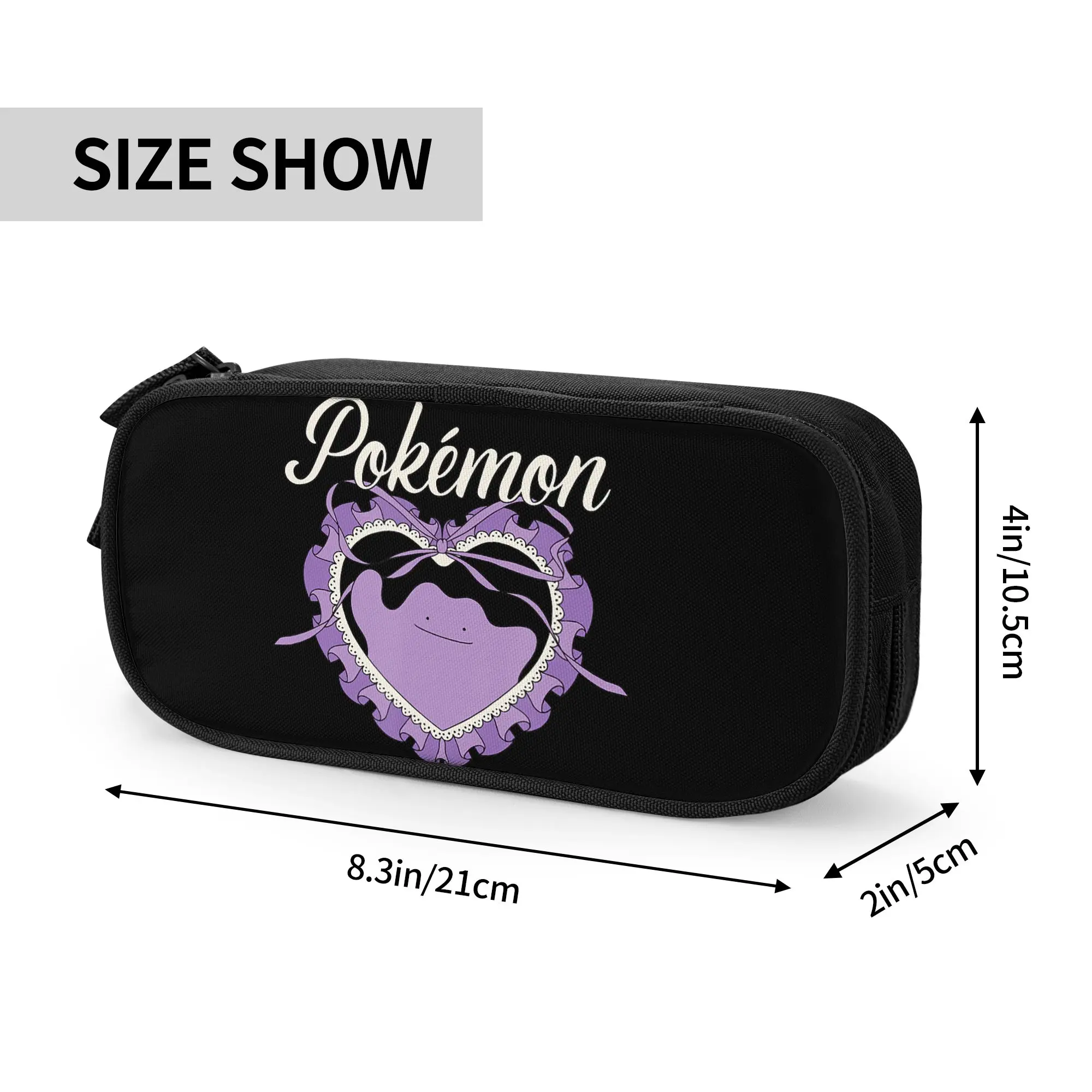 Large Capacity Bags for Child Cartoon Ditto in Lavender Heart Lace Design  School Pencil Bag for Boys Gilrs Kids