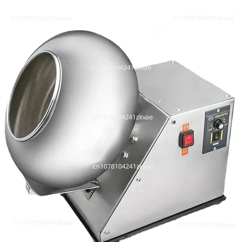 220V Commercial Small Sugar Coating Polishing Machine Stainless Steel Comes With Heating Drying Food Processing Equipment