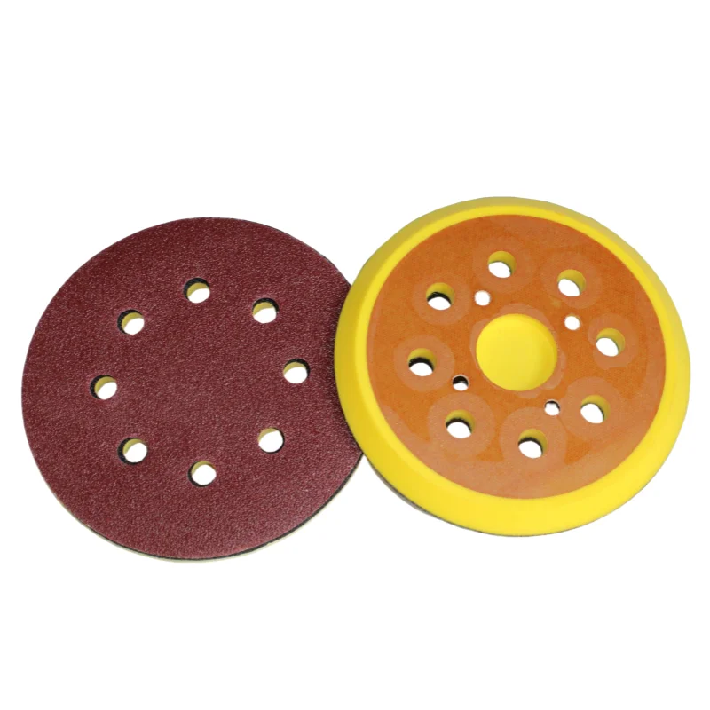 Lixa redonda disco de lixa vermelho de 5 polegadas e 8 furos