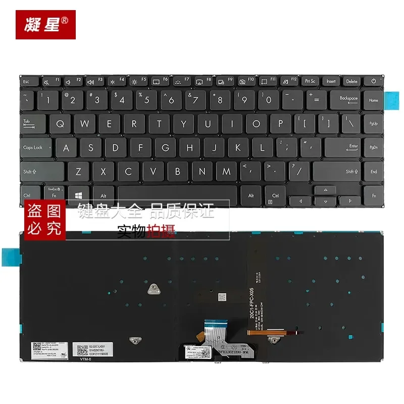 Keyboard for ASUS ZenBook 14 UX435 UX435EGL UX435EAL U4800EGL U4800EAL Replacement Laptop Keyboard