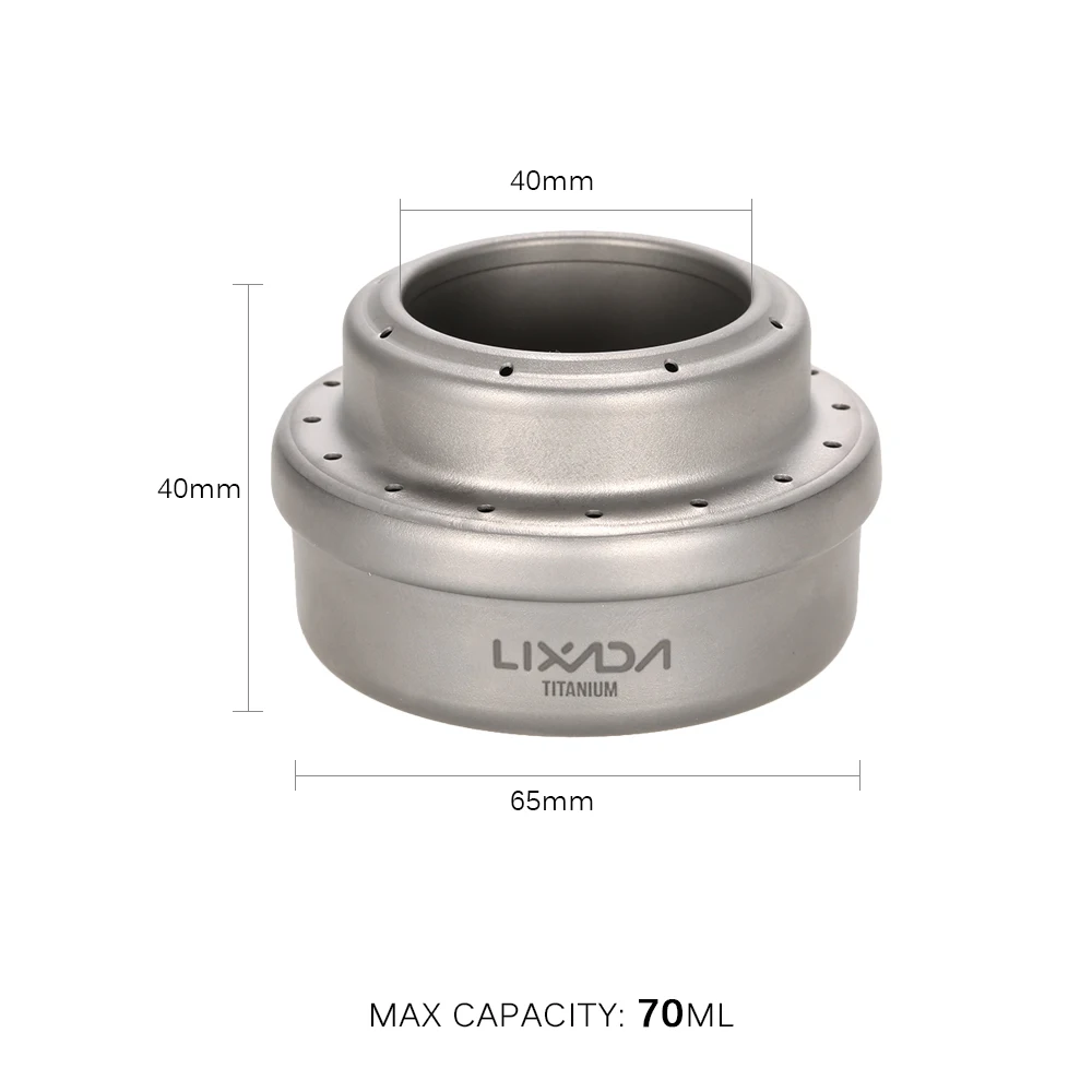 Lixada Titanium Wood Stove Ultralight Folding Pocket Stove Portable Mini Alcohol Stove Outdoor Camp Cooking Picnic Wood Burner