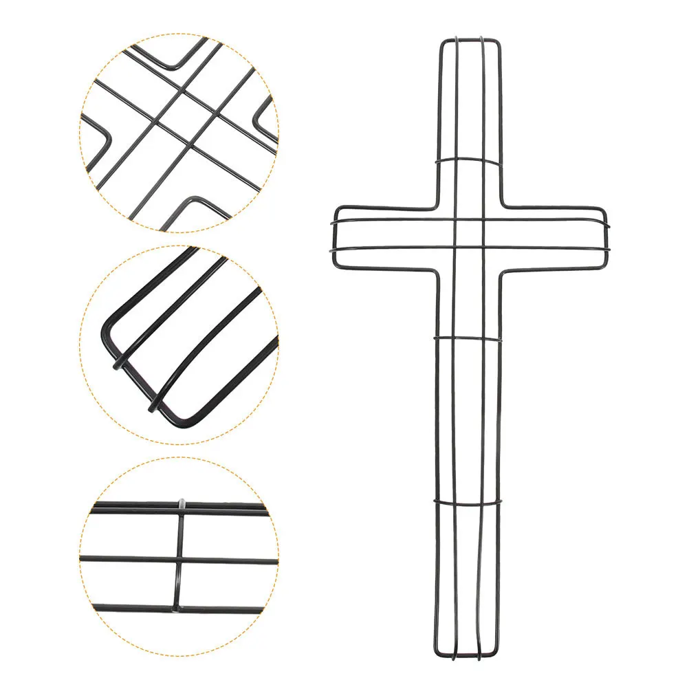 

5Pcs Metal Wreath Frame for Crafts Cross Design Wall Hanging Decorative Frame DIY Wreath Form Festive Decoration Set