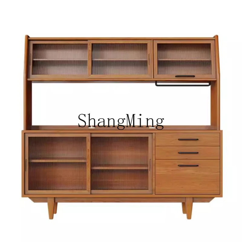 ZYY solid wood dining side cabinet guest restaurant high cabinet modern simple storage locker