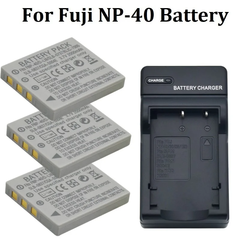 2000mah NP-40 NP40 FNP-40 battery + charger for Fuji F40iF455 F460 F470 F480 F601 F610 F650 F710 F710 F810 Z1 Z2 Z3 Z5 V10 J50