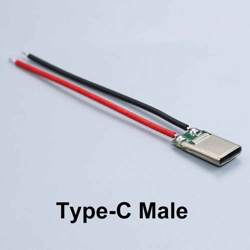 JCD 2-Pin Micro-USB Typ-C Stecker Buchse Schweißkabel Steckverbinder Gerade für Handy-Ladeanschluss Ladebuchse