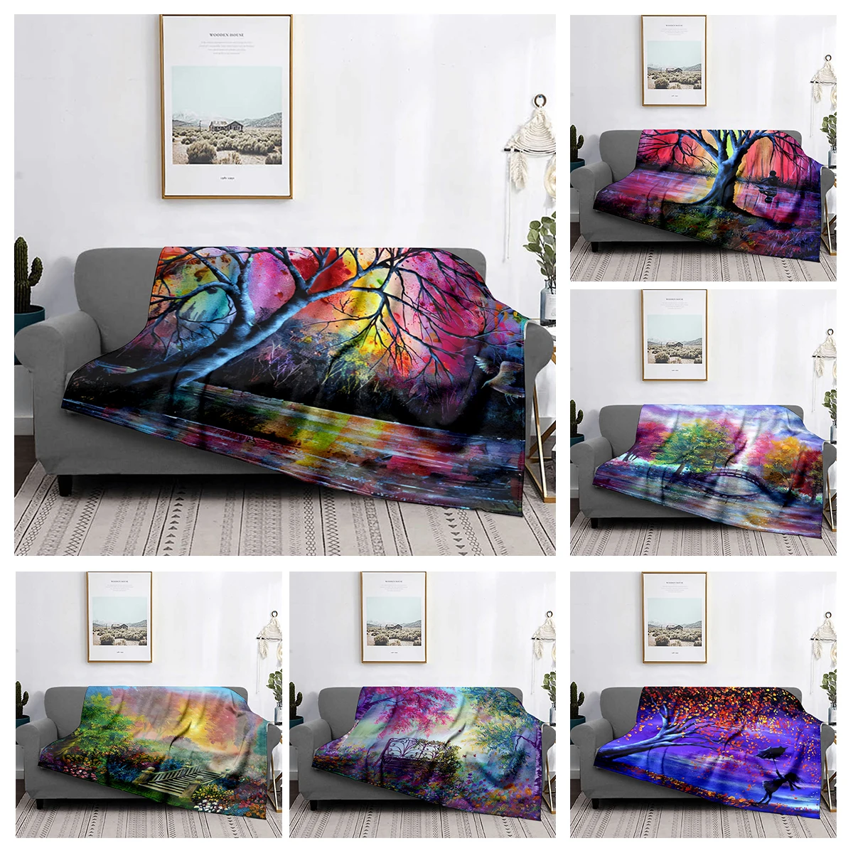 Home decoration plush Sofa blanket Colorful Animal  Bedspread on the bed anime fluffy soft blankets thick blanket for winte