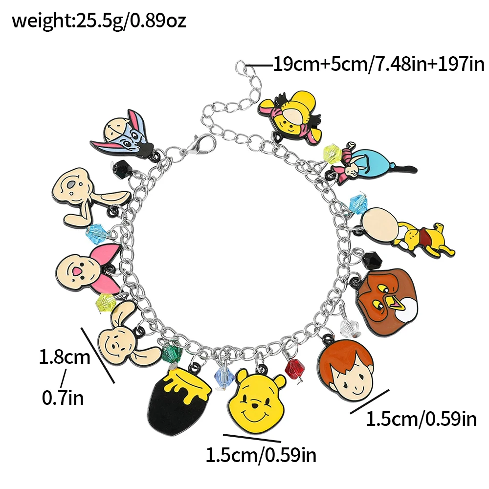 Disney Kawaii สร้อยข้อมือ Charm อะนิเมะการ์ตูนตัวอักษร Tigger & Pooh จี้สร้อยข้อมือกําไลข้อมือสําหรับเพื่อนที่ดีที่สุดเครื่องประดับอุปกรณ์เสริม