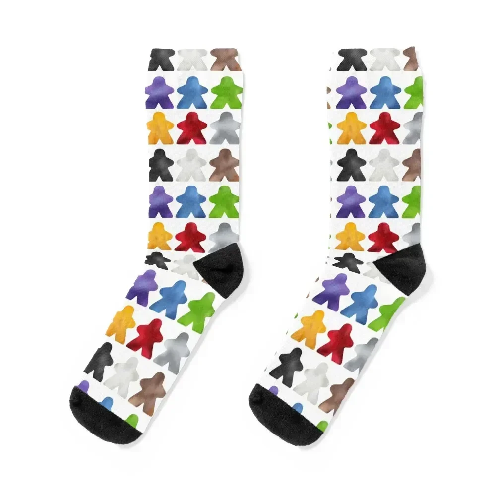 Lots of colorful meeples Socks anime designer essential Running Women Socks Men's