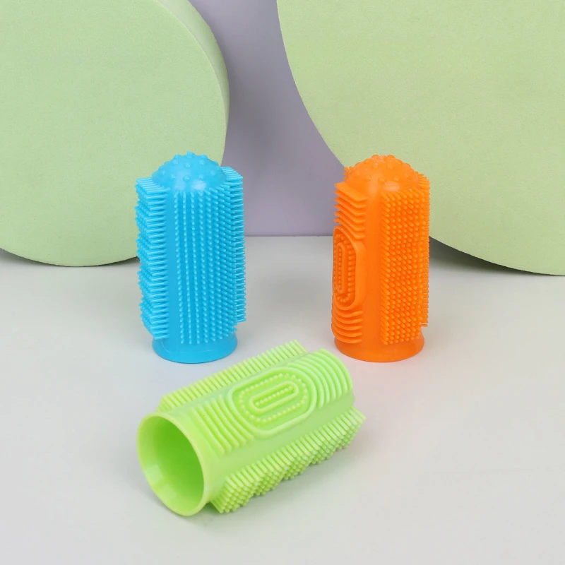 

360° Super Soft Pet Finger Toothbrush Teddy Dog Brush Bad Breath Tartar Teeth Care Tool Dog Cat Cleaning Silicagel Pet Supplies