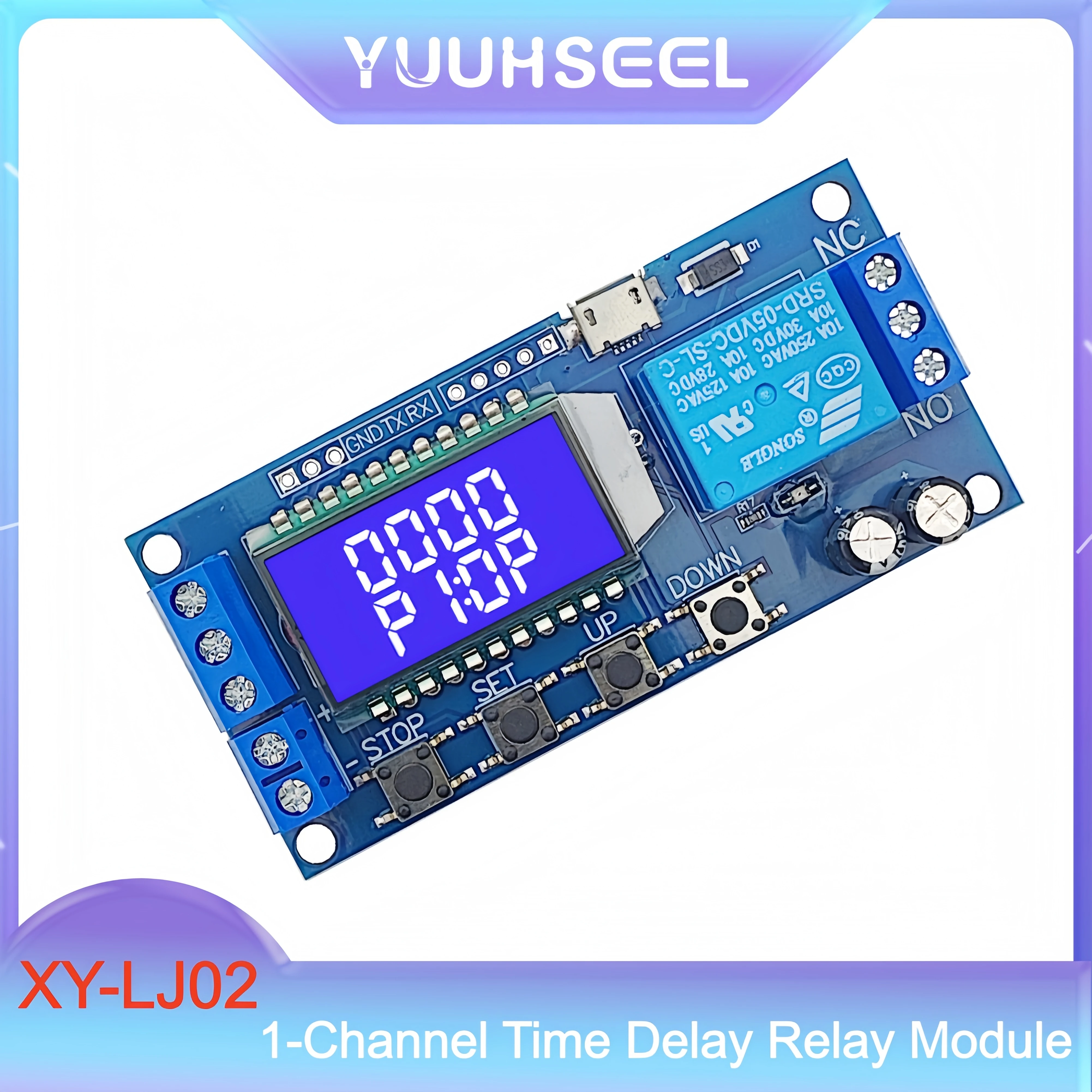 1-Channel Time Delay Relay Module XY-LJ02 Controller Module Cycle Trigger Delay Timer Switch with LCD Display