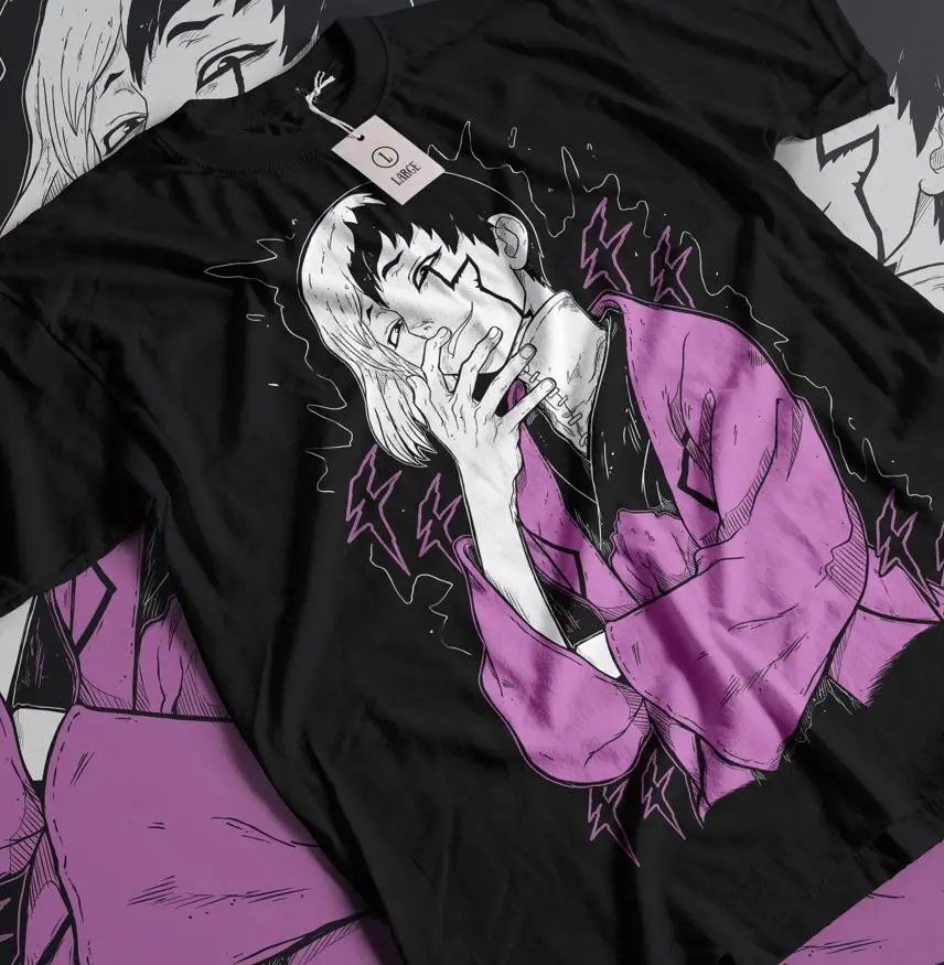 Gen Asagiri T-Shirt Dr.Stone Ryusui Senku Asagiri Seiyuu Black Shirt All Size