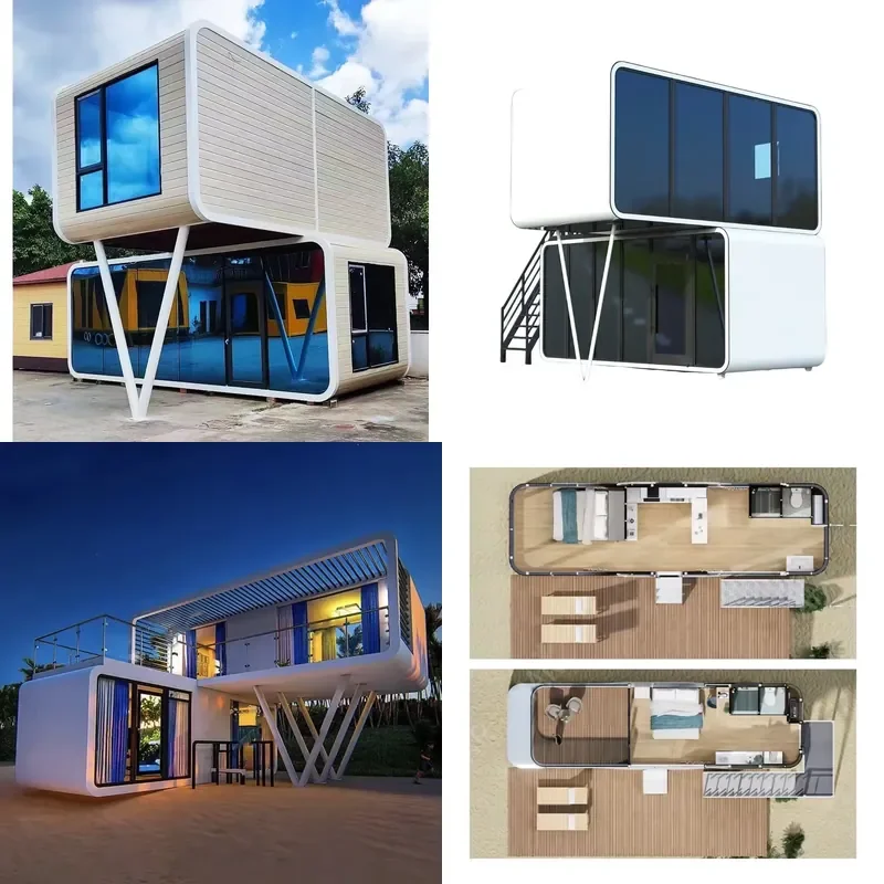Maison portable modulaire préfabriquée avec vue panoramique pour les centres de glamping, le tourisme panoramique