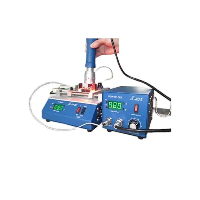 T-8120+T-835 Infrared Rework Station BGA SMD IRDA Welder Heating Rework Station Preheater Soldering Station Desoldering Station