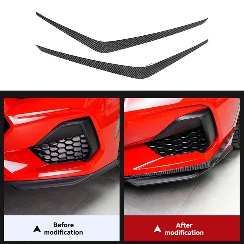 

For Ford Mustang S650 2024 GT Real Dry Carbon Fiber Bumper Side Splitter Wing Spoiler Exterior Accessories modification
