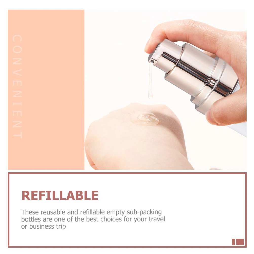 

2pcs Airless Lotion Bottles Reusable Travel Size Toiletry Containers Leak Proof Pump Dispenser For Cream Essential Oils Vacuum