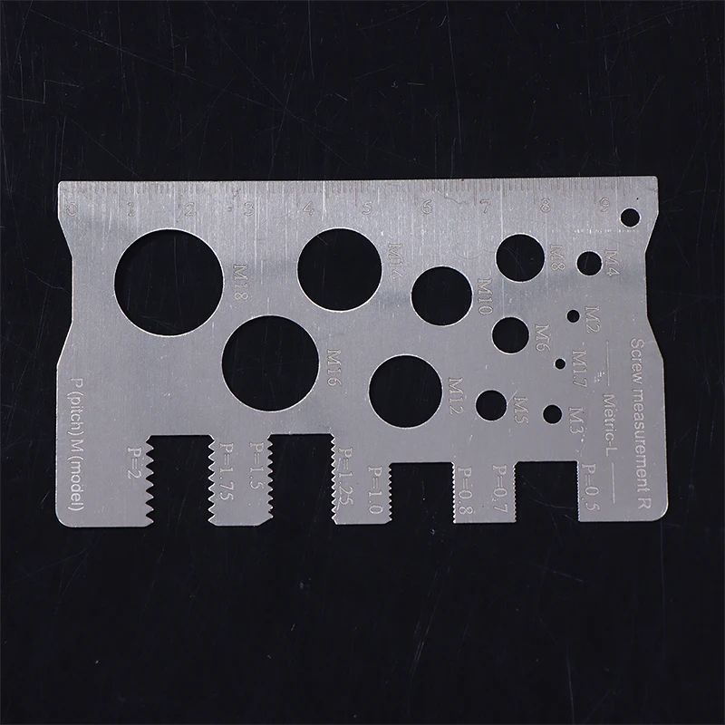 مسطرة قياس لولبية متينة من الفولاذ المقاوم للصدأ أداة قياس دقيقة لقياس المسمار الدقيق