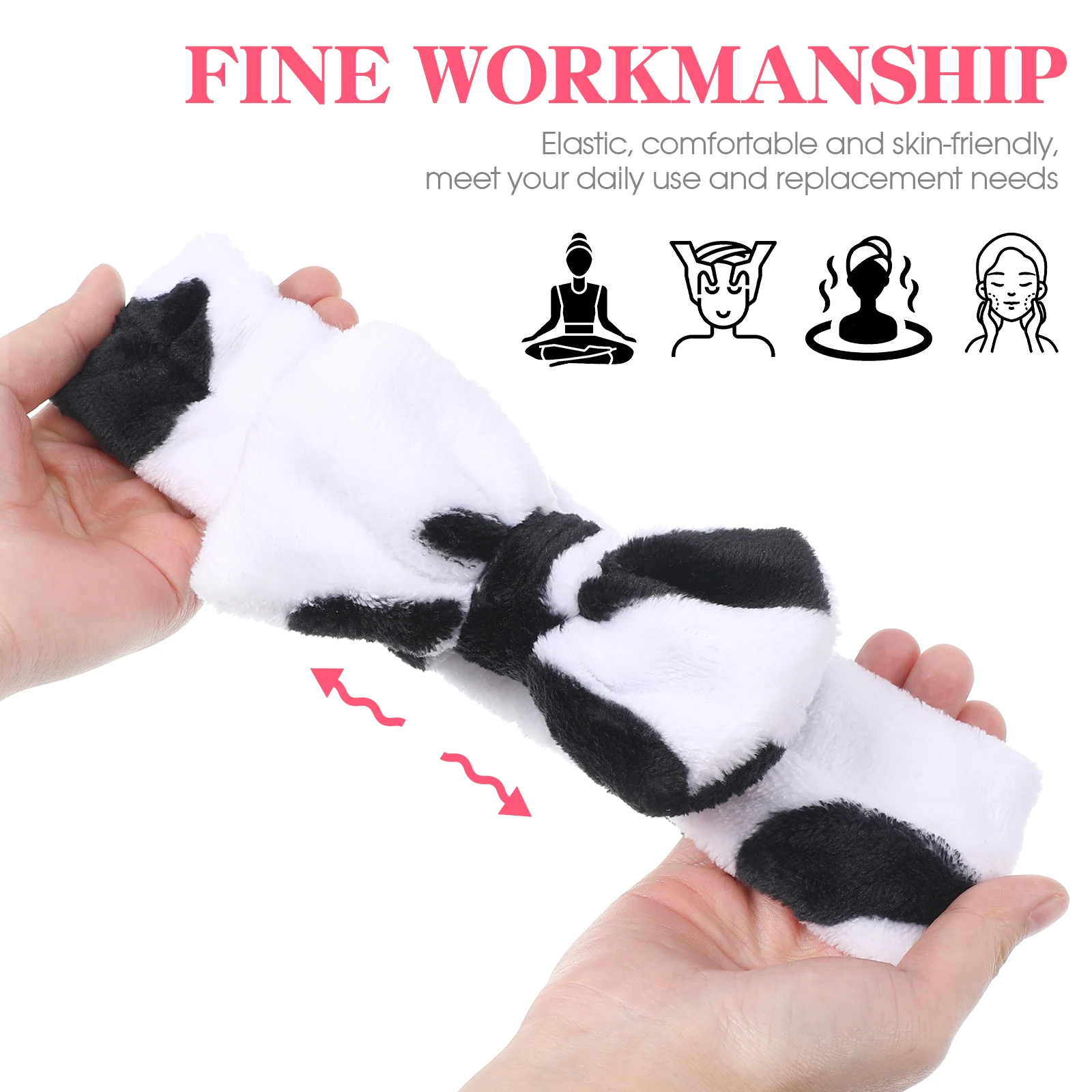 2 Pcs Care Horn Headband Miss Headbands for Women Makeup Fabric Stuffed Animals Cow Face Washing