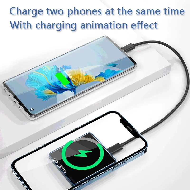 10000mAh For Samsung Iphone Wireless Charging Devices Battery Pack Magnetic Wireless Power Bank External Spare Battery