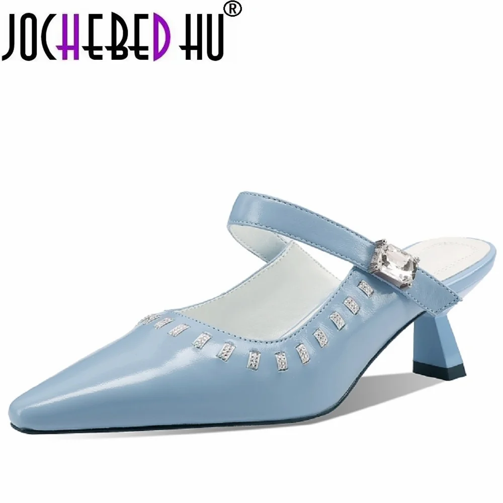

【JOCHEBED HU】Women's Handmade Genuine Leather sandals Versatile Comfortable Work Shoes 33-43