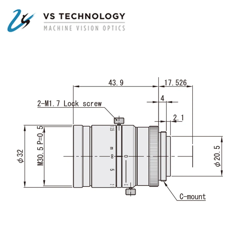 VS Technology SV-10035V 1.3MP 100mm 1/2'' C-Mount  High contrast Seismic design CCTV lens