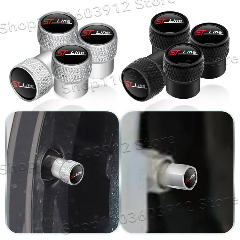 4PCS Car Wheel Tire Valve Stem Caps Airtight Cover For Ford ST Line Focus X 2 3 Mondeo Fiesta Kuga MK2 MK3 MK4 Tyre Accessories