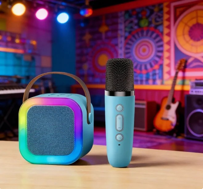 Hot K12 Mini Bluetooth Speaker Portable Wireless Karaoke Audio with Microphone Home Family K Song Singing Machine Kids Gift