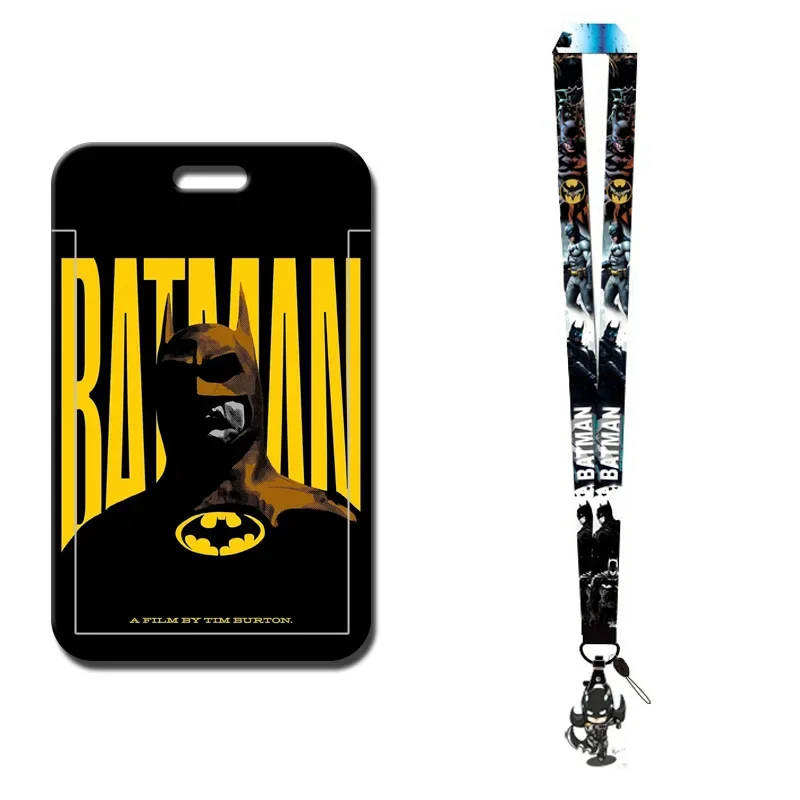 Nuevo DC Batman Anime credencial insignia titular de la tarjeta de identificación correa para el cuello colgante Awaii insignia llavero Campus cordón tarjeteros