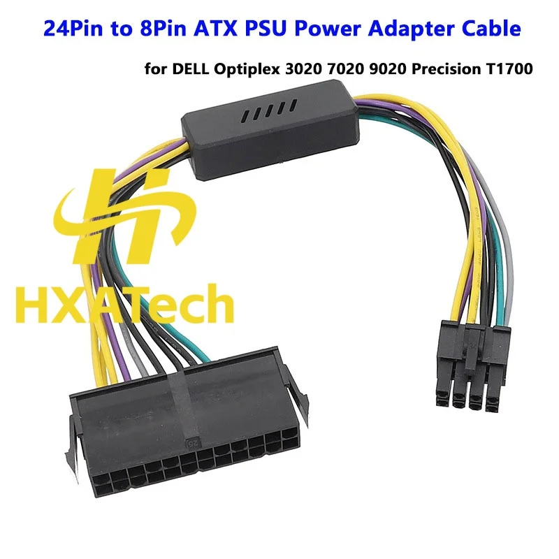 NEW Upgrade High Quality 24Pin to 8Pin ATX PSU Power Adapter Cable Compatible with DELL Optiplex 3020 7020 9020 Precision T1700