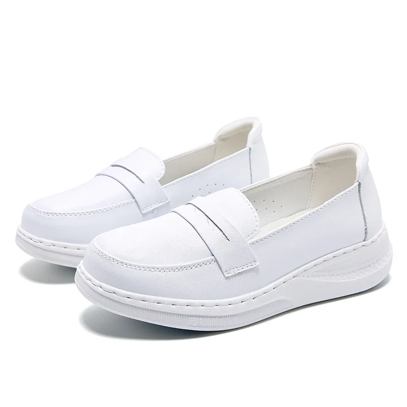 Cowhide nurse shoes on the top layer Work shoes Soft soles are breathable, non-slip and not tiring, especially for nurse shoes