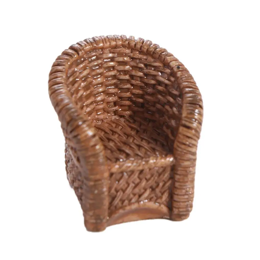 

Simulation Simulation Bamboo Basket Basket Chair Dollhouse Miniature Dustpan Model Furniture Decoration Sculpture