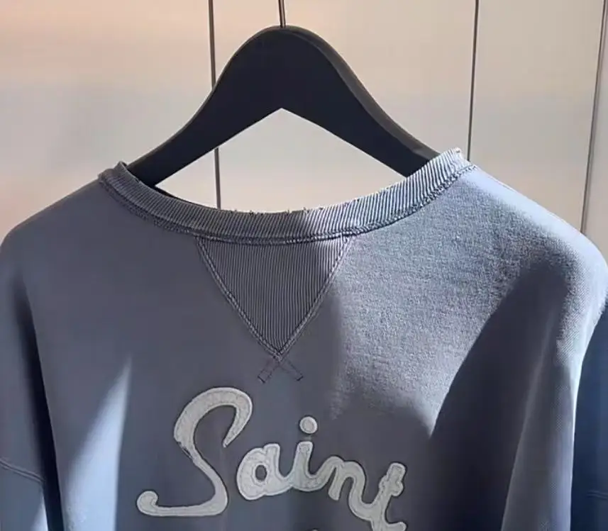 غسلها سانت 25SS CRW-N بلوزات عرق الرجال النساء Crewneck عالية الجودة البرق التطريز هوديي