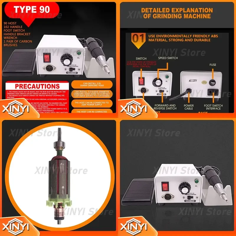 for 110V 220V Electric Micro Motor Dental Polisher Jewelry Engraving Nail Beauty Grinder Tool 2025 New
