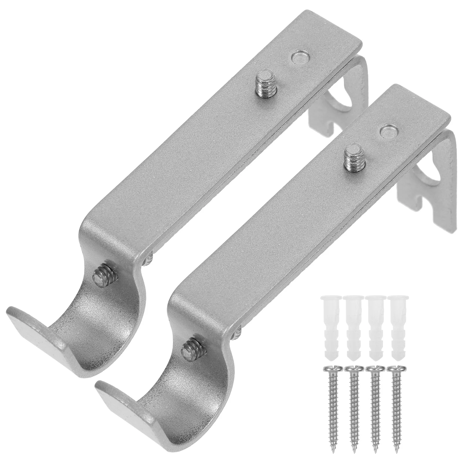 

2Pcs 1905mm Adjustable Curtain Pole Bracket Easy Install Modern Design Decoration Curtain Rod Bracket