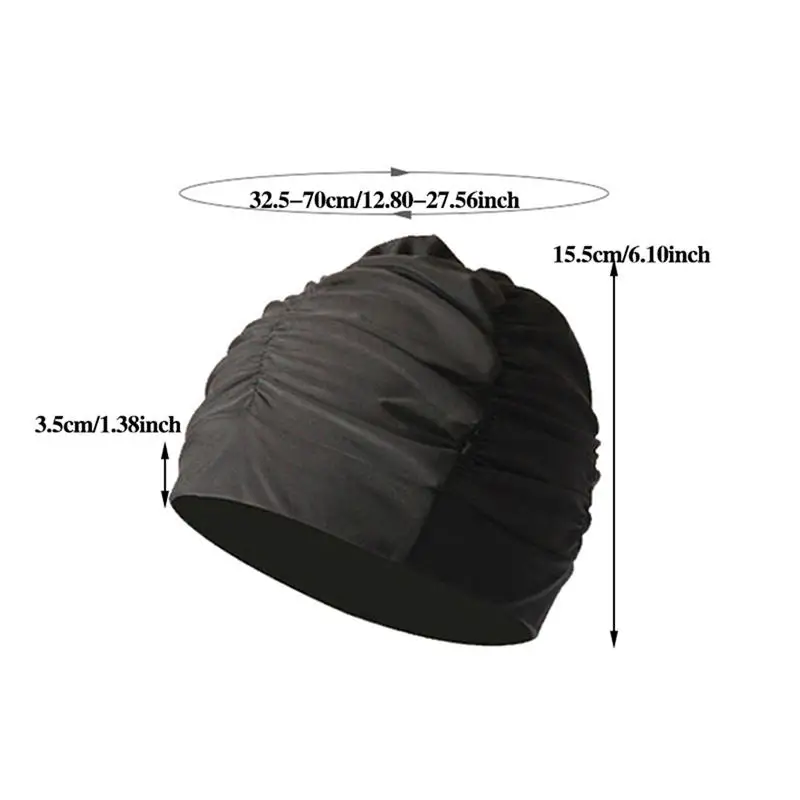 Schwimmkappe für Damen, Unisex, Mädchen mit Langem Haar, Elastische Badekappe, Dehnbare Einheitsgröße für Schwimmbad und Sport, Elastischer Nylon-Turban – Detail 1